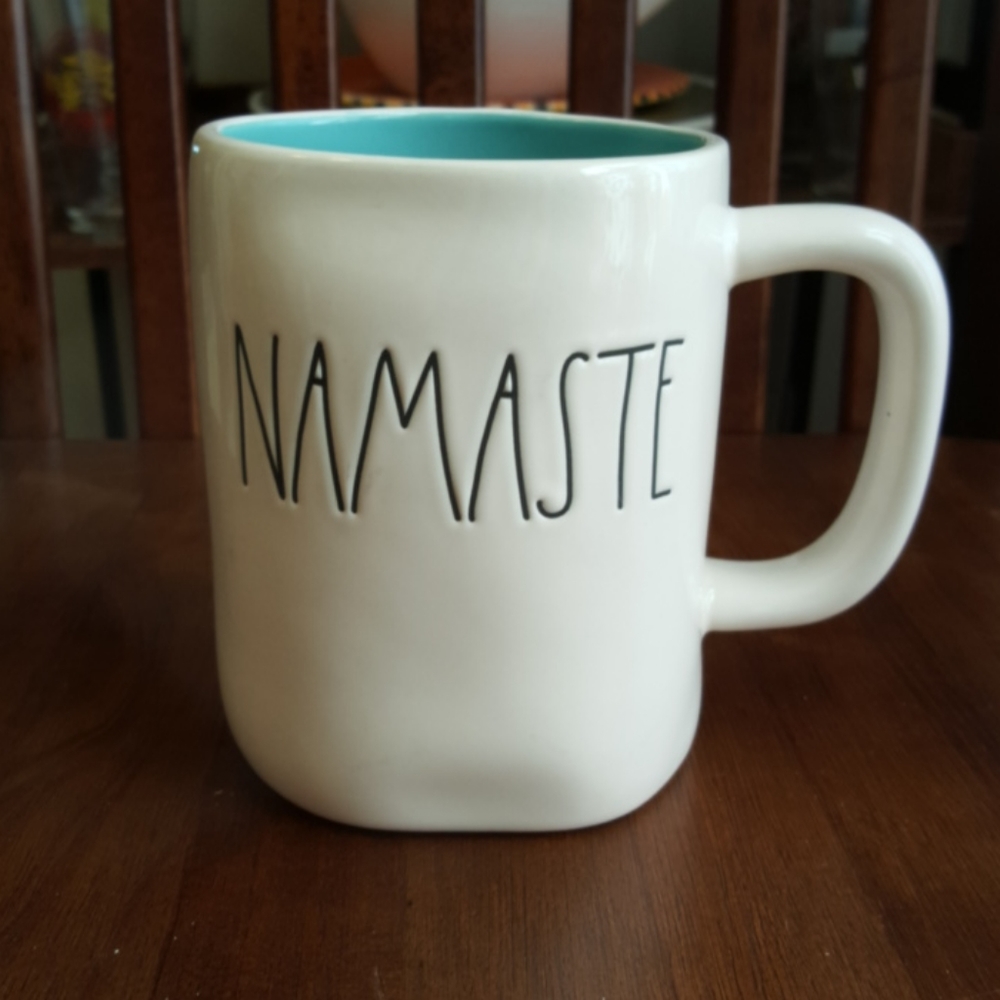 Rae Dunn Namaste Teal Inside